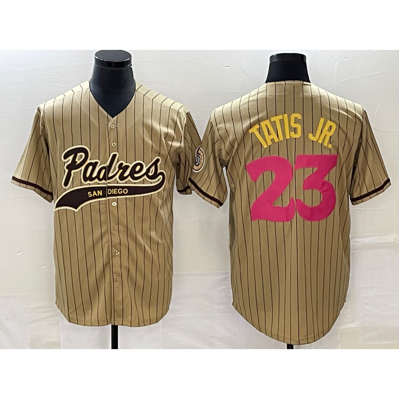 San Diego Padres #23 Fernando Tatis Jr Tan JEROMEN NEW 2023 City Connect Cool Base Stitched Jersey 2
