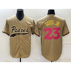 San Diego Padres #23 Fernando Tatis Jr Tan JEROMEN NEW 2023 City Connect Cool Base Stitched Jersey 2