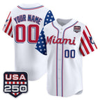 Custom Miami Marlins White JEROMEN America 250 Edition Vapor Premier Limited Stitched Jerseys