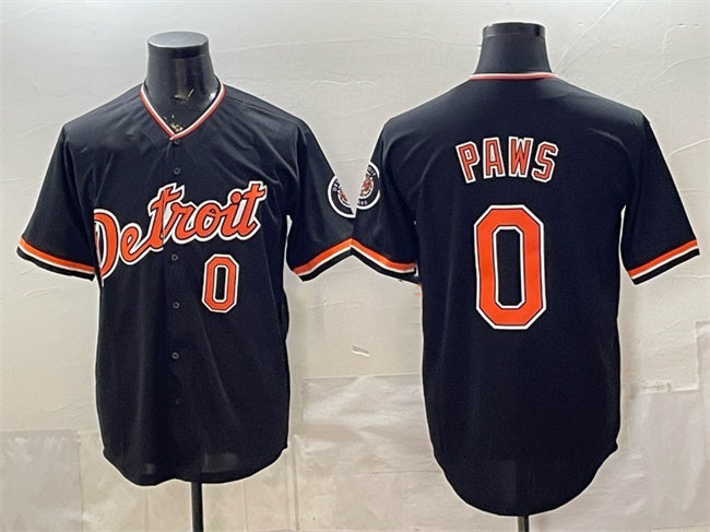 Detroit Tigers #0 Paws Black JEROMEN 2026 Alternate Vapor Premier Limited Stitched Jersey