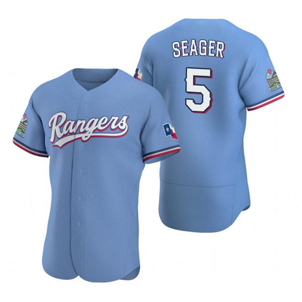Texas Rangers #5 Corey Seager Light Blue JEROMEN Flex Base Stitched Jersey