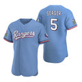 Texas Rangers #5 Corey Seager Light Blue JEROMEN Flex Base Stitched Jersey
