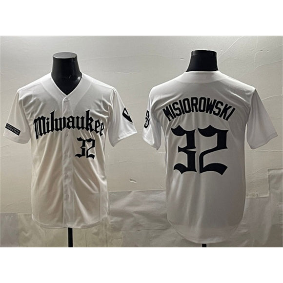 Milwaukee Brewers #32 Jacob Misiorowski White JEROMEN 'Gothic 414 Shadows Edition' Vapor Premier Limited Stitched Jersey