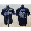 Los Angeles Dodgers #50 Mookie Betts Black JEROMEN Fashion 2025 World Series Cool Base Stitched Jersey