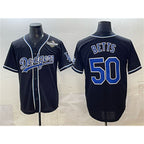 Los Angeles Dodgers #50 Mookie Betts Black JEROMEN Fashion 2025 World Series Cool Base Stitched Jersey