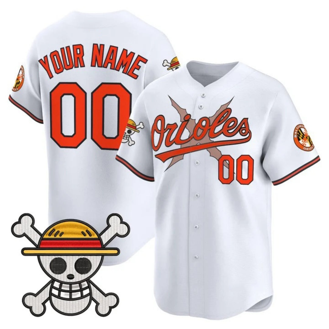 Custom Baltimore Orioles x One Piece White JEROMEN Vapor Premier Limited Jersey - Stitched