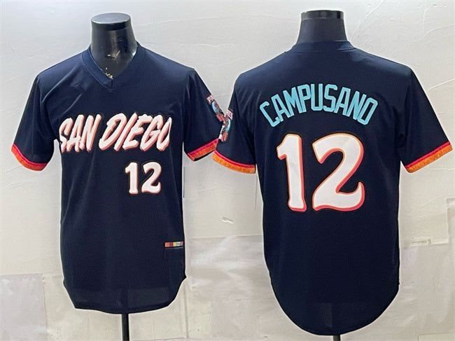 San Diego Padres #12 Luis Campusano Obsidian JEROMEN 2026 City Connect Stadium Stitched Jersey