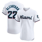 Miami Marlins #22 Sandy Alcantara White JEROMEN Home Elite Jersey