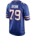 B.Bills #79 Ruben Brown Royal JEROMEN Game Retired Player Jersey