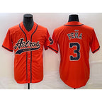 Houston Astros #3 Jeremy Pena Orange With JEROMEN Patch Cool Base Stitched Jersey