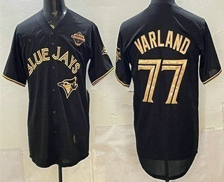Toronto Blue Jays #77 Louis Varland Black Gold JEROMEN 2025 American League Champions Limited Jersey