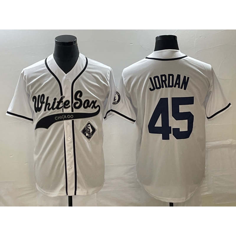 Chicago White Sox #45 Michael Jordan White JEROMEN Cool Base Stitched Jersey 2