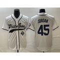 Chicago White Sox #45 Michael Jordan White JEROMEN Cool Base Stitched Jersey 2