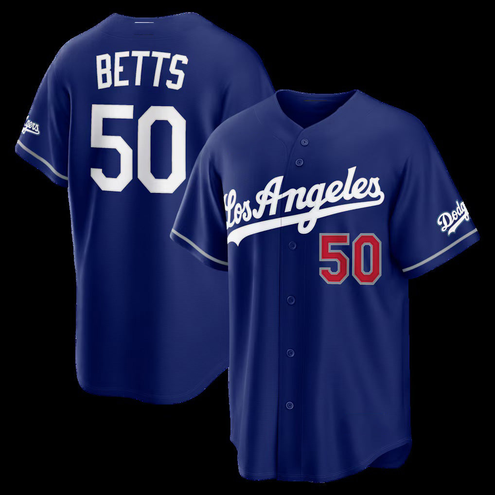 Los Angeles Dodgers #50 Mookie Betts Royal JEROMEN Alternate Stadium Jersey