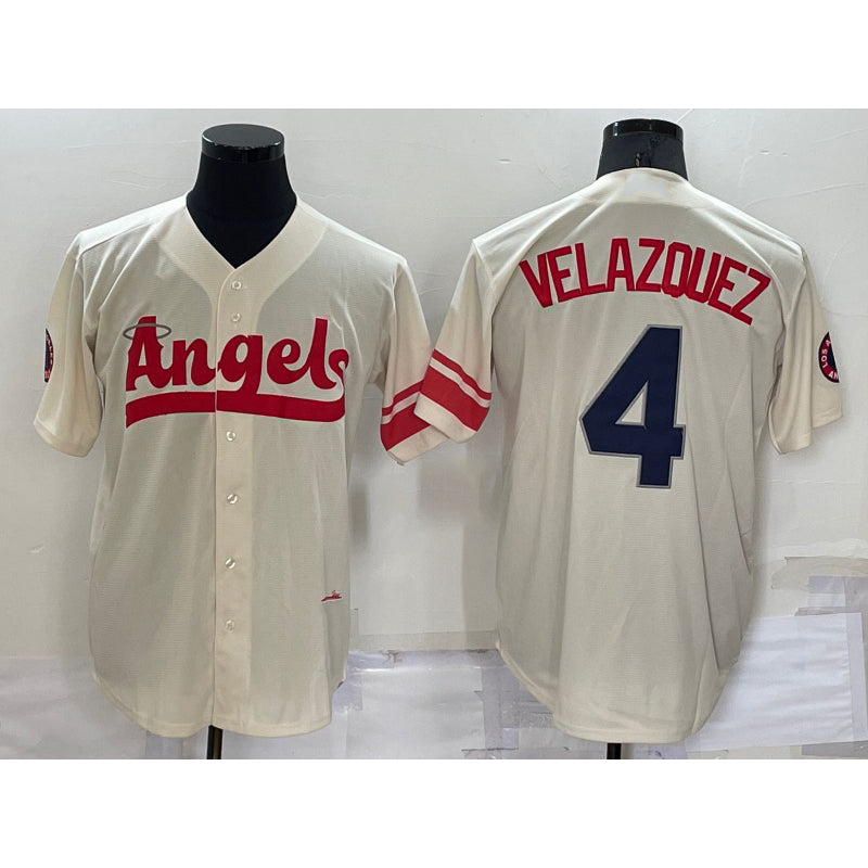 Los Angeles Angels #4 Andrew Velazquez Cream JEROMEN 2022 City Connect Cool Base Stitched Jersey