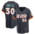 San Diego Padres #30 Gavin Sheets Obsidian JEROMEN 2026 City Connect Stadium Stitched Jersey