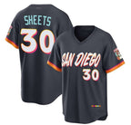 San Diego Padres #30 Gavin Sheets Obsidian JEROMEN 2026 City Connect Stadium Stitched Jersey