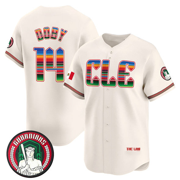 Cleveland Guardians #14 Larry Doby Cream JEROMEN Mexico Vapor Premier Limited Stitched Jersey