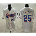 Texas Rangers #25 Jose Leclerc Number White JEROMEN 2024 Gold Collection Limited Cool Base Jerseys