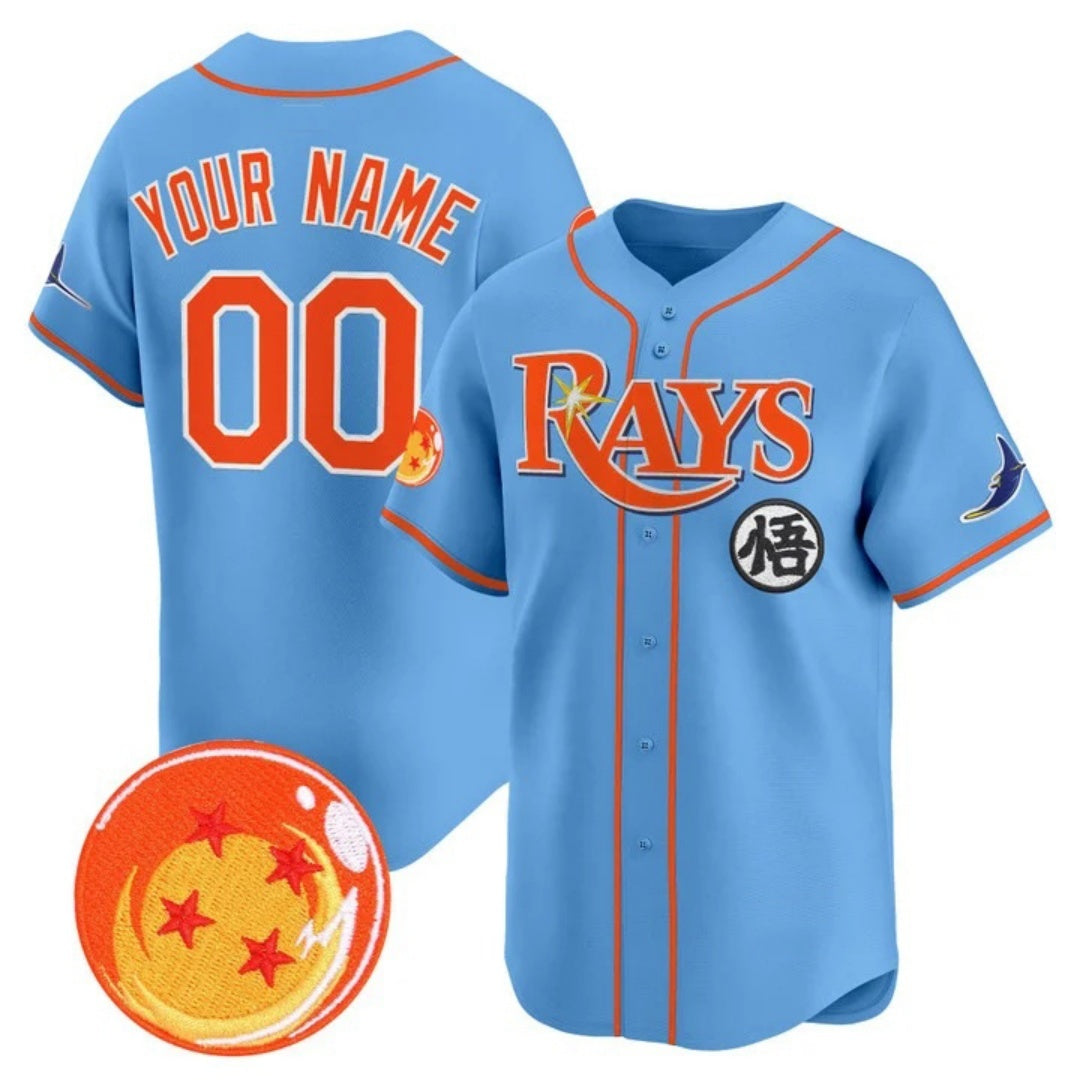 Custom Tampa Bay Rays x Dragon Ball Blue JEROMEN Vapor Premier Limited Jersey - All Stitched