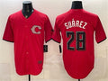 Cincinnati Reds #28 Eugenio Su¨¢rez Red JEROMEN 2026 City Connect Stadium Stitched Jersey