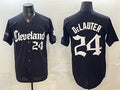 Cleveland Guardians #24 Chase DeLauter Black JEROMEN Gothic Vapor Premier Limited Stitched Jersey