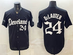 Cleveland Guardians #24 Chase DeLauter Black JEROMEN Gothic Vapor Premier Limited Stitched Jersey