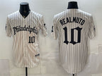 Philadelphia Phillies #10 J.T. Realmuto Cream JEROMEN Pinstripe Gothic Vapor Limited Stitched Jersey