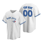 Custom Toronto Blue Jays White JEROMEN Stitched Cool Base Home Jersey