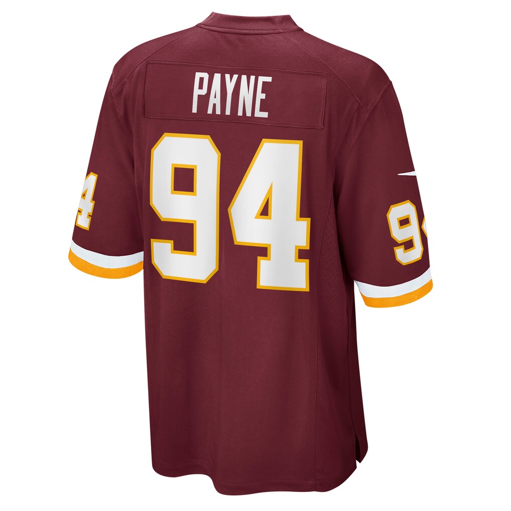 W.Football Team #94 Daron Payne Burgundy JEROMEN Game Player Jersey