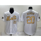 New York Mets #20 Pete Alonso Number White JEROMEN 2022 All Star Stitched Cool Base Jersey