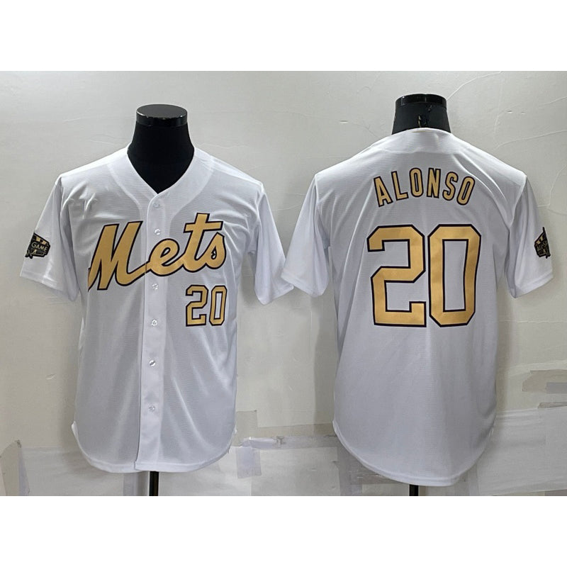 New York Mets #20 Pete Alonso Number White JEROMEN 2022 All Star Stitched Cool Base Jersey