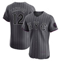 New York Mets #12 Francisco Lindor Gray JEROMEN City Connect Elite Jersey