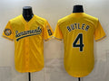 Oakland Athletics #4 Lawrence Butler 2026 Yellow JEROMEN Alternate Sacramento Celebrating 125 Years Vapor Limited Stitched Jersey