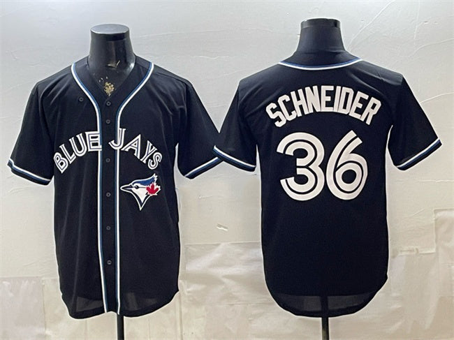 Toronto Blue Jays #36 Davis Schneider 2026 Fashion Replica Black JEROMEN Out Stitched Jersey