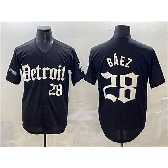 Detroit Tigers #28 Javier B¨¢ez Black JEROMEN 'Motor Gothic Edition' Vapor Premier Limited Stitched Jersey