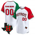 Custom Houston Astros Mexico Texas White JEROMEN Patch Vapor Premier Limited Jersey V3 ¨C Alternate