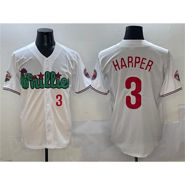 Philadelphia Phillies #3 Bryce Harper White JEROMEN Phanatic Limited Stitched Jersey