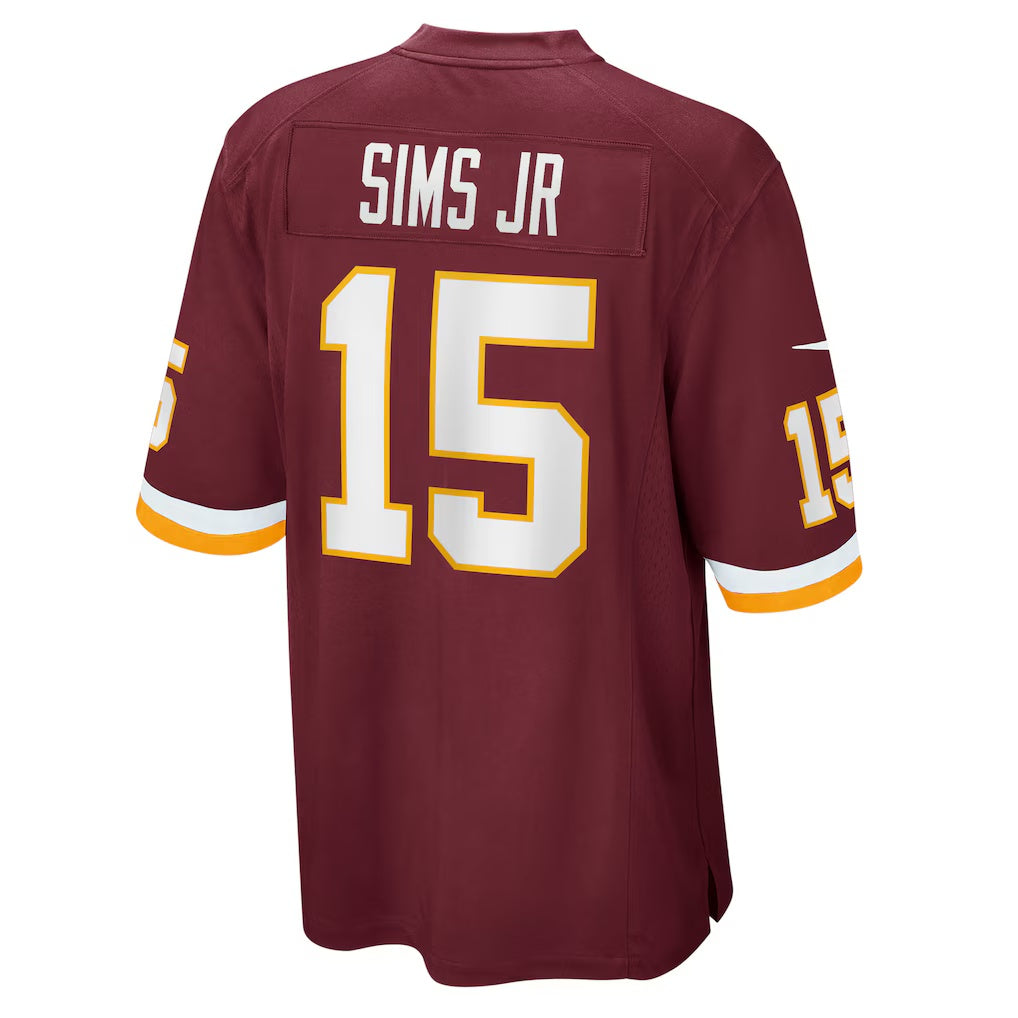 W.Football Team #15 Steven Sims Jr. Burgundy JEROMEN Game Player Jersey