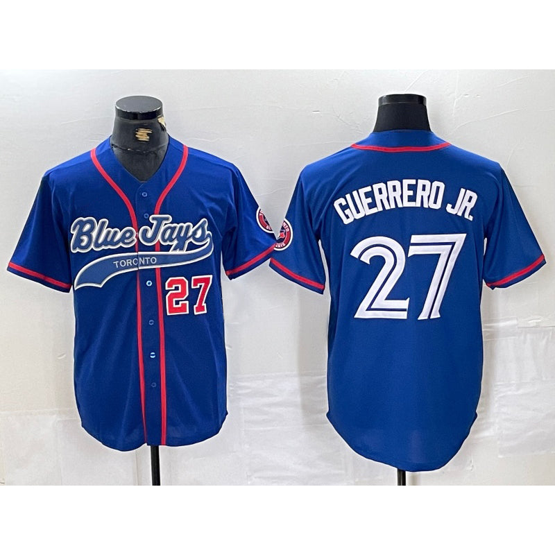 Toronto Blue Jays #27 Vladimir Guerrero Jr Blue JEROMEN Cool Base Stitched Jersey 3