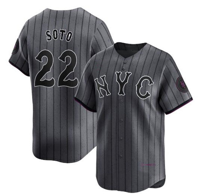 New York Mets #22 Juan Soto Graphite JEROMEN 2024 City Connect Limited Stitched Jersey