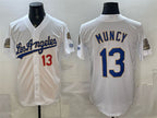 Los Angeles Dodgers #13 Max Muncy White JEROMEN 2026 Gold Collection 9x & B2B Champs Patch Stitched Jersey