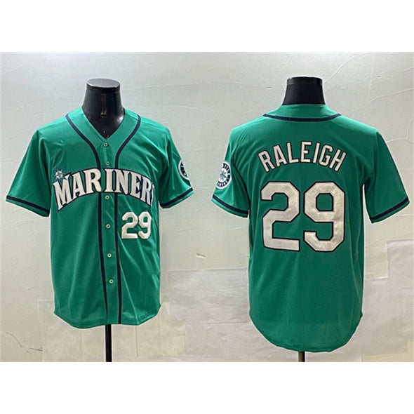Seattle Mariners #29 Cal Raleigh Aqua JEROMEN Limited Stitched jersey