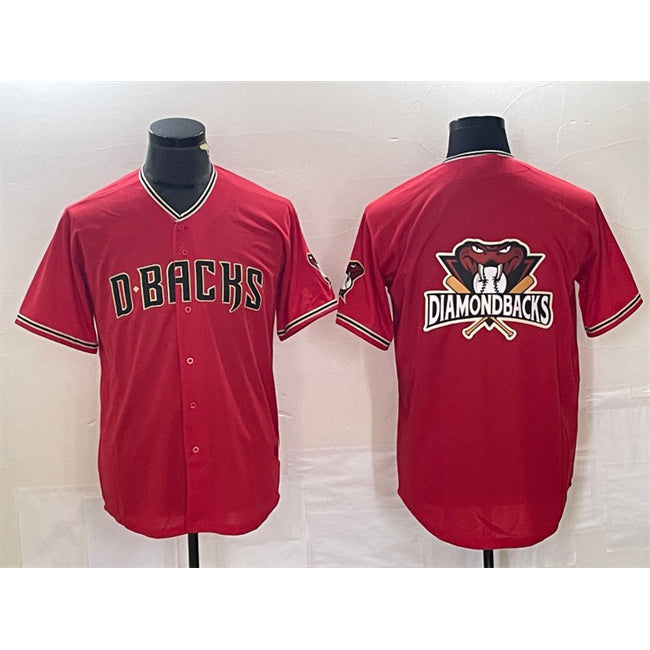 Arizona Diamondbacks Red JEROMEN Team Big Logo Cool Base Stitched Jersey 2