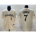 Philadelphia Phillies #7 Trea Turner Cream JEROMEN Gothic Vapor Limited Stitched Jersey