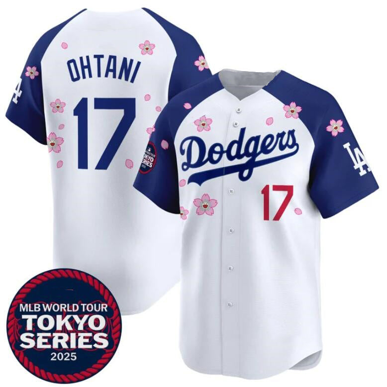 Los Angeles Dodgers #17 Shohei Ohtani White Royal JEROMEN 2025 Tokyo Series Limited Stitched Jersey