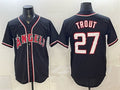 Los Angeles Angels #27 Mike Trout 2026 Fashion Replica Black JEROMEN Out Stitched Jersey