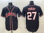 Los Angeles Angels #27 Mike Trout 2026 Fashion Replica Black JEROMEN Out Stitched Jersey