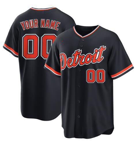 Custom Detroit Tigers Alternate Replica Navy JEROMEN Jersey