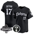 Los Angeles Dodgers #17 Shohei Ohtani Black JEROMEN Mexico 2025 LA Gothic Style With Vin And 2024 World Series Champions Patch Vapor Premier Limited Stitched Jersey